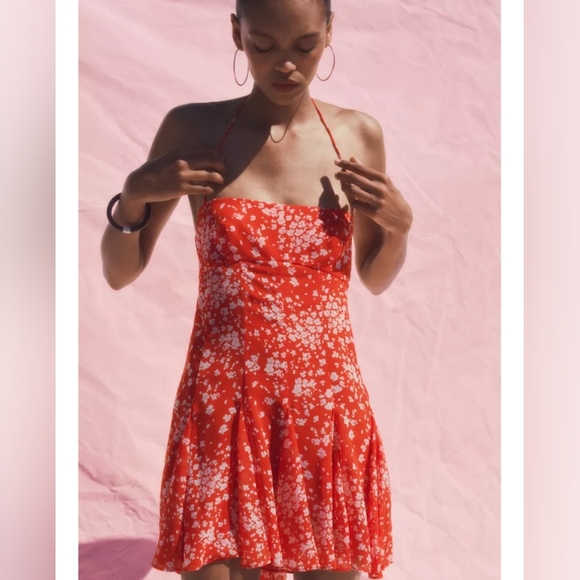 Zara Floral Godet Print Dress - Picture 1 of 4